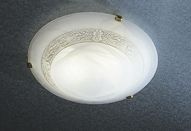 Flush ceiling light with damask pattern glass ø 30 cm ID Large View