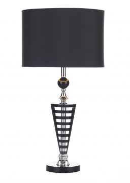 Black/Clear Crystal Table Lamp Complete with Shade ID Large View