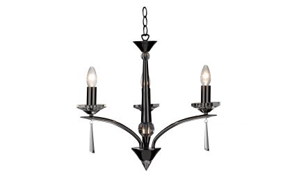 3 Light Dual Mount Pendant in Black Chrome ID Large View
