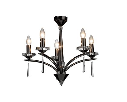 5 Light Dual Mount Pendant in Black Chrome ID Large View