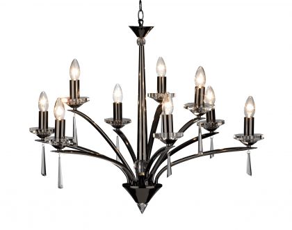 9 Light Dual Mount Pendant in Black Chrome - DISCONTINUED Large View