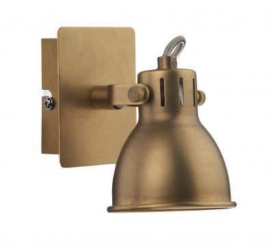 Natural Brass Single Spotlight Wall Bracket - DISCONTINUED Large View