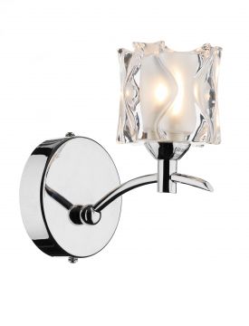 Polished Chrome Single Wall Bracket with Glass Shades - DISCONTINUED Large View