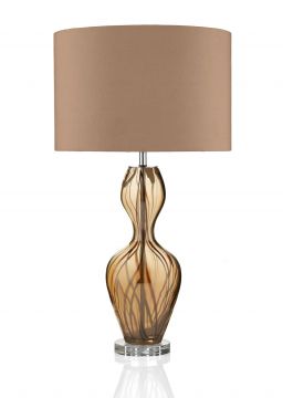 Blown Glass Table Lamp Brown Complete with Shade - DISCONTINUED Large View