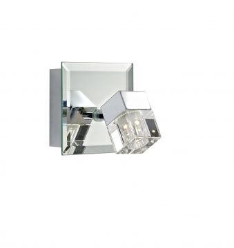 LED Mirrored Chrome Single Wall Bracket IP44 - DISCONTINUED Large View