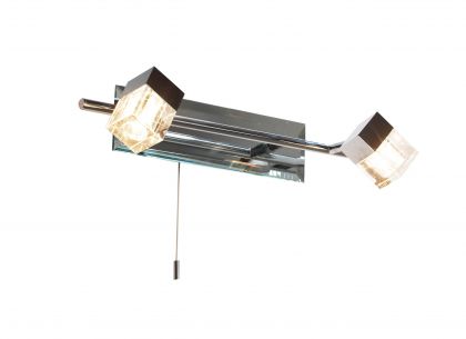 Mirrored Chrome and Glass Double Wall Bracket IP44 - DISCONTINUED Large View