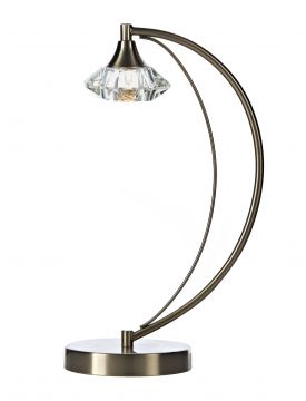 Satin Chrome Table Lamp with Crystal Glass Shades ID Large View