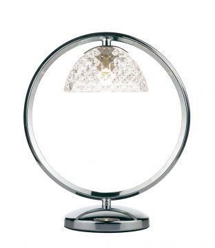 Polished Chrome  and Faceted Glass Table Lamp - DISCONTINUED Large View