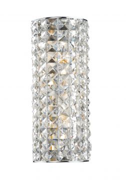 Polished Chrome and Crystal Glass Double Wall Bracket ID Large View