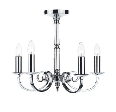 Traditional Style 5 Light Dual Mount Polished Chrome Pendant ID Large View