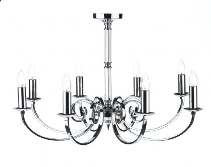 Traditional Style 8 Light Dual Mount Polished Chrome Pendant ID Large View