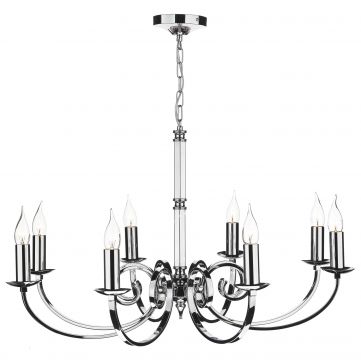 Traditional Style 8 Light Dual Mount Polished Chrome Pendant ID Large View