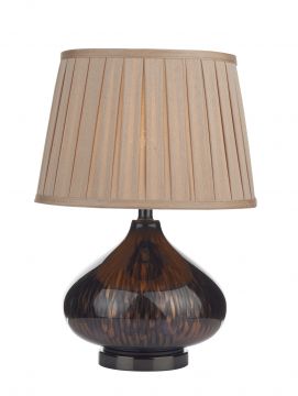 Black/Gold Table Lamp complete with Mink Shade - DISCONTINUED Large View