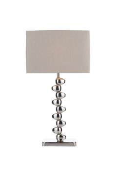 Polished Chrome Table Lamp complete with Taupe Shade - DISCONTINUED Large View