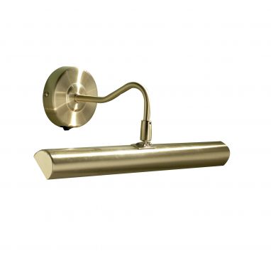 Traditional Satin Brass Picture Light with Round Backplate ID Large View