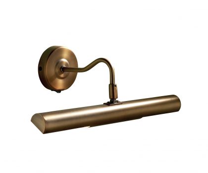 Traditional Bronze Picture Light with Round Backplate ID Large View