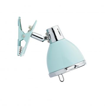Single Head Blue and Chrome Clip On Lamp ID Large View