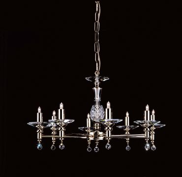 Nickel Finish and Crystal 8 Arm Chandelier ID Large View
