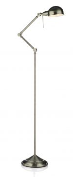 Satin Chrome Adjustable Floor Reading Lamp - DISCONTINUED Large View