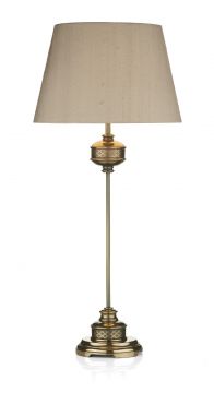 A Traditional Table Lamp In Bronze Finish - complete with shade ID Large View