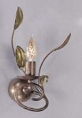 Brown Italian wall light with green and gold decoration ID  Large View
