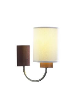 A Stylish Single Wall Light With Faux Leather Complete With Shade ID Large View