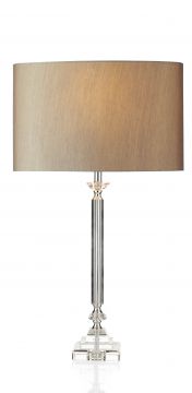 Crystal Glass Table Lamp complete with Silver Shade ID Large View