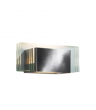 Satin Chrome and Glass Rectangular Wall Bracket - DISCONTINUED Large View