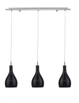 A Bar Light Featuring Three Black Suspended Pendants - DISCONTINUED Large View