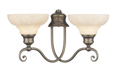 A Traditional Double Lamp Wall Light With Glass Shade ID Large View
