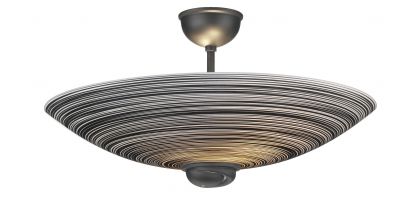 Semi-flush Ceiling Light Featuring Black Swirled Glass ID Large View
