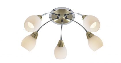 Polished Chrome and Satin Brass Flush 5 Light - DISCONTINUED Large View