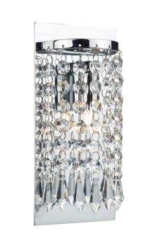 Polished Chrome Single Wall Bracket with Crystal Glass - DISCONTINUED Large View