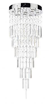 Decorative 10 Light Pendant with Crystal Glass Beads and Rods - DISCONTINUED Large View