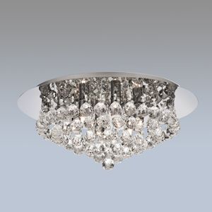 Chrome and Crystal ø45cm Flush Ceiling Light ID Large View