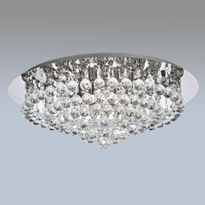 Chrome and Crystal ø55cm Flush Ceiling Light ID Large View