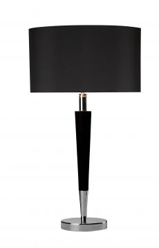 Chrome and Black Table Lamp complete with Black Shade ID Large View