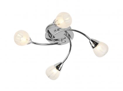 Polished Chrome and Glass 4 Light Flush Fitting ID Large View