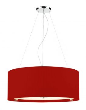 6 Light 90cm Red Micropleat Pendant with Glass Diffuser - DISCONTINUED Large View