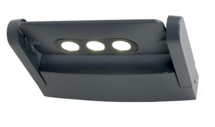 Adjustable LED Exterior Wall Light Graphite 3x3W ID Large View