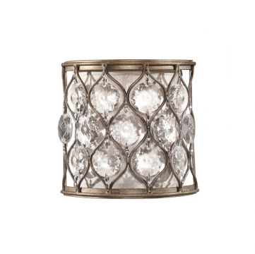 Wall Light FInished in Burnished Silver with Crystal ID Large View