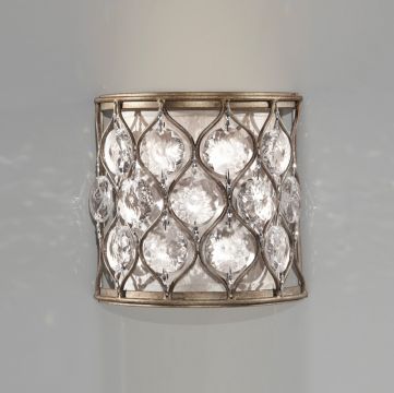 Wall Light FInished in Burnished Silver with Crystal ID Large View