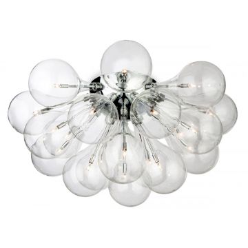 Polished Chrome and Bubble Glass Flush Ceiling Light - DISCONTINUED Large View