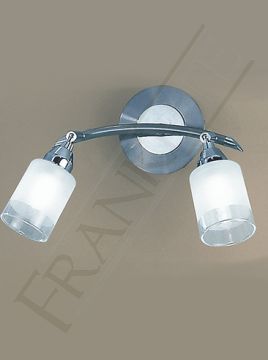 Satin Chrome and Glass Adjustable Double Spot Wall Light ID Large View