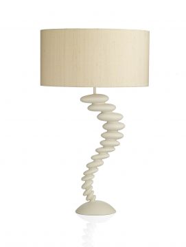 Cream Pebble Design Table Lamp complete with Shade - DISCONTINUED Large View
