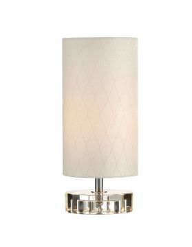 Clear Crystal Table Lamp with Cream Shade - DISCONTINUED Large View