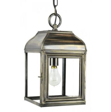 Small Solid Brass Bespoke Ceiling Lantern - AB = Distressed Large View