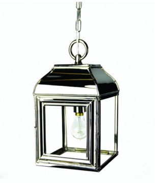Small Solid Brass & Nickel Plated Hanging Lantern  - N = Nickel Plated Large View