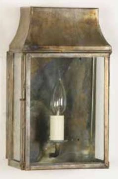 Small Solid Brass Wall Lantern Antique Finish ID Large View