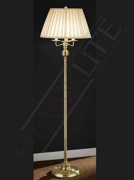 Satin/Polished Brass Finish Standard Lamp with Shade - DISCONTINUED Large View